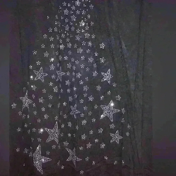 NWT Beautiful Milky Way Rhinestone Dress Hi-Low Fit & Flare Style One Size - Picture 2 of 2
